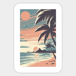 Sunset at the beach Sticker